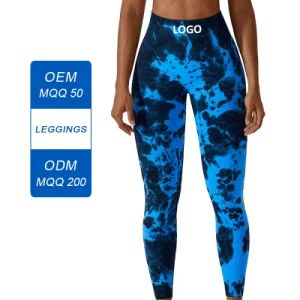 Wholesale Factory Tie-Dye Seamless High-Waist Yoga Pants Peach Buttock Lift Fitness Pants Running Sports Gym Wear Tight Trousers Leggings - Hangzhou Toptop Clothing Co., Ltd. - China