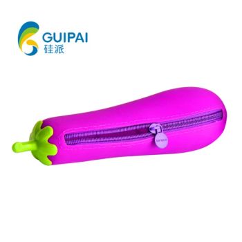 Promotion Gift Waterproof Pencil Bag Unusual Eggplant Shape Zipper Pencil Cases - Zhongshan Mingxin Silicone Manufactory - China