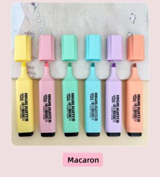 Chisel Tip Macaron Highlighters, Dry-Quickly Non-Toxic Highlighter Markers, Tank Highlighters, Assorted, 6 Colors/Pack, School Supplies - Qingdao Lincoler Trade Co., LTD. - China