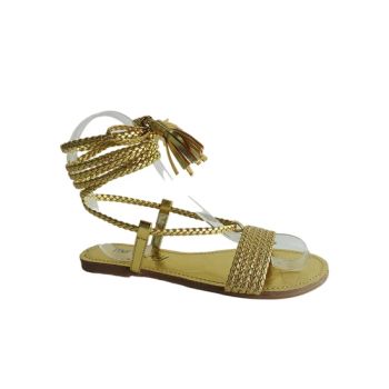 Stylish Women s Braid Design PU Flat Sandals with Slingback Ankle Straps - Guangzhou Junlilai Shoes Co., Ltd - China