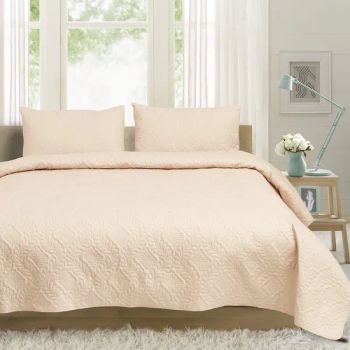 Wholesale 100% Polyester Ful/Queen/King Size Custom Design Solid Color Pinsonic Quilted Bed Spread Ultrasonic Quilt Pink Bedspread Microfiber Bed Coverlet - Zhejiang Caritas Hometextile Co., Ltd. - China