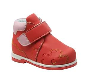 Soft Leather Toddler Bootie Ankle Support Unisex Spring Autumn Low Heel TPR Closed 15D MOQ100 - Grace Guangzhou Health Shoes Co., Ltd. - China