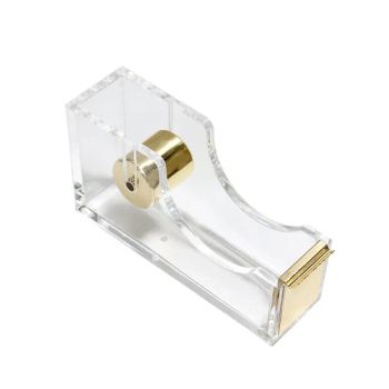 Home Office Binding Supplies Clear Transparent Stationery Tape Acrylic Gold Desk Tape Dispensers - Shenzhen Duobey Technology Co., Ltd. - China
