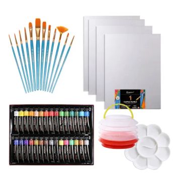 Acrylic Paint 12PCS Wooden Handle Paintbrushes with Plastic Washer - Ningbo Yinzhou Wenhui Paper Co., Ltd. - China
