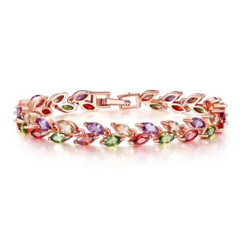 925 Silver Jewelry Manufacturer Leaf Style Cubic Zirconia Tennis Bracelets - Yiwu Dely Import&Export Co., Ltd - China