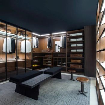 Modern Contemporary Man Use Bedroom Furniture Walk in Closet with Lights - Foshan Aqua Gallery Company Limited - China