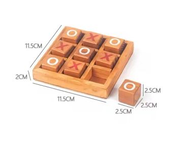 Promotional Wood Indoor Classic Natural Wooden Xo Chess Board Tic-Tac-Toe Game - Ningbo XiaoChuang Crafts Co., Ltd. - China