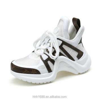 Sports Designer Shoes Thick Soled Height Increasing Shoes Genuine Leather Casual Luxury Sneakers - Quanzhou Fengze Xiaoshu Pear Trading Co., Ltd. - China
