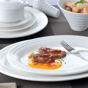 Hotel&Restaurant White Porcelain Banquet Plate, Chaozhou Ceramic Plates, Buffet Dinner Sets Wholesale - Rollin Porcelain Industrial Co., Ltd. - China