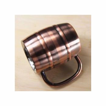 Capacity: 100 mL Brown Copper Mug Color Brown Design Plain Material Copper Capacity 100 mL Finish Earthly Brown Shape Round, Sleek, - N.H Metals - India