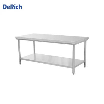 Derich 2 Layers Stainless Steel Worktable Restaurant Workbench Working Tables for Hospital School - ZIBO DERICH IMPORT AND EXPORT CO., LTD. - China