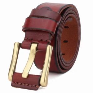 High Quality Real Leather Man's Cowhide Leather Belt (RS-131258) - Guangzhou Red Swan Textile Co., Ltd. - China