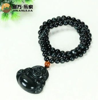 Natural Black Jade Guanyin Pendant Jade Men and Women Necklaces - Anshan Jiwan Jade Mattress Co., Ltd - China
