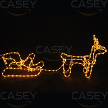 Outdoor Large Christmas Reindeer Sleighs 3D LED Elk Motif Lights Santa Deer Decoration - Ningbo Casey Group Co., Ltd. - China