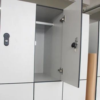 Cheap 4 Door 2 Tier Staff Clothing Ompact Density Fiberboard Locker - Shenzhen Fumeihua Decorative Materials Co., Ltd. - China