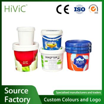 Food Grade Plastic Buckets 1L 1.5L 2L 2.5L 3L 5L Recyclable with Lid Handle Drums Barrels for Food Packaging Storage Use - Qingdao Hivic Plastic Manufacture Co., Ltd. - China