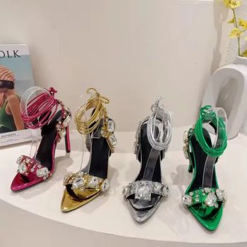 Custom Hot Sale Design Diamond High Heeled Sandals Summer Sexy Shoes Sandals for Ladies and Women - Quanzhou Fengze District Zhaocai Jinlu Trading Co., Ltd. - China