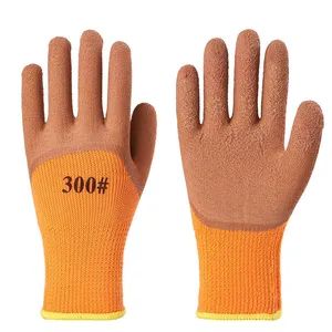 7g Orange Acrylic Terry Thickness Liner with Latex Foam Coated Warm Winter Safety Work Glove - Linyi Golden Dragon Source Safety Technology Co., Ltd. - China