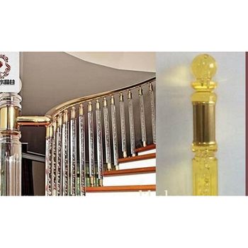 Crystal Glass Pole Railing, Home House Type Stairs Usage Indoor Application Home House Stair Material Stainless Steel Handrail Stainless - A.S.Traders - India