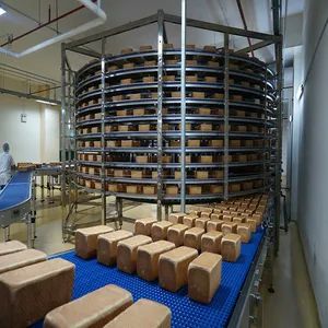 Cooling and Freezing System with Spiral Belt Conveyors for Loaf Hamburger Bread Cake - Shijiazhuang LINKON Machinery Tech Co., Ltd. - China