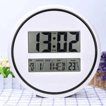 Round Large Digital Grandfather Nordic Wall Clocks with Temperature Calendar Display for Living Room 2116 - Putian Chuangjia Electronic Co., Ltd. - China