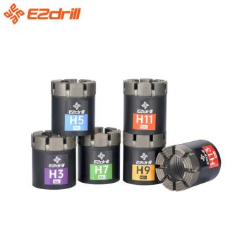 NQ3 Diamond Core Drill Bit 15mm 15D H3H5H7H9H11H13 1Y Length 15 HRC -10°-50° Model NO. NQ3 Material Diamond Trademark EZdrill - Hubei EZdrill Tools Co., Ltd. - China