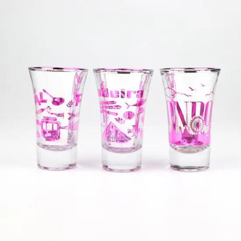 Wholesale Tourist Souvenir Custom Logo Electroplated Color Shot Glasses Trumpet Shot Glass Cup - Zhongshan Saiya Souvenirs & Gifts Manufacturer - China