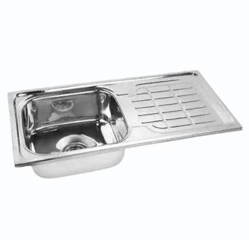 Drainboard Sink Prayag Stainless Steel Kitchen Sinks Color Silver Shape Rectangular Material Stainless Steel Sink Type Drainboard - Wahid Marketing - India
