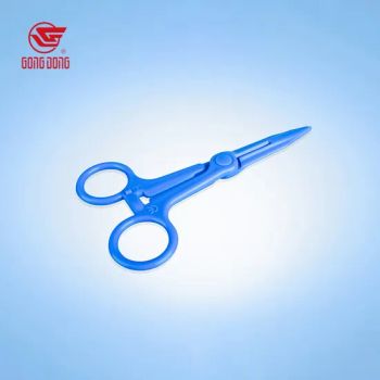 Disposable Medical Plastic Scissors, Blue with CE Group Adult Origin China Model NO. P1033 Cap Colour Blue HS Code - Zhejiang Gongdong Medical Technology Co., Ltd. - China