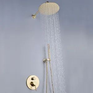 Modern Style Shower Sanitary Wares Brass Stainless Steel Rain Faucet Bathroom Shower Luxury Rainfall Bath Shower Sets - Xiamen Pinslon Building Materials Co., Ltd - China