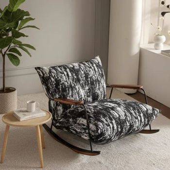 Luxury and Comfortable Living Room Rocking Chair Fabric Chair Modern Leisure Accent Chair - Fancy Home Furniture Co, Ltd. - China