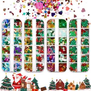 Christmas Nail Accessories Mix Sequins Glitter Powder Winter Fashion Paper Confettinail - Zhejiang Zunyi Crafts Co., Ltd. - China