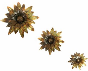 Metallic Round Dahlia Flower Gold Finish Size 19, Medium Color Gold Finish Brand Blooms N Stylz Material Metal With Gold - Blooms N Stylz - India