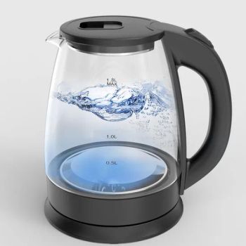 Home Appliance 1.7L Glass Electric Kettle Size 24cm Color Blue Origin China Thickness 0.7mm Cord Type Corded Voltage - Lingxu Technology Co., Ltd. - China