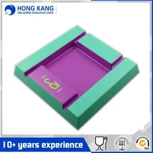Two Tone Melamine Square Ashtray with Logo - Hong Kang Melamine Ware Co.,Ltd - China