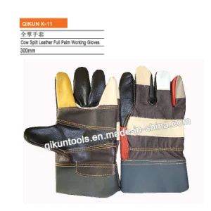 K 11 Full Cow Leather Full Palm Leather Gloves Color Blue Length Medium Trademark OEM Model NO. K-11 HS Code 61161000 Origin Linyi, China - Linyi Qikun Imp. & Exp. Co., Ltd. - China