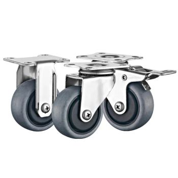 1.5'' 2'' Light Duty Stainless Steel Anti-Static TPR Caster Small Wheels Castor Thickness 21mm/22mm Maximum Load 50kgs/PC - Foshan Michwheel Hardware Products Co., Ltd. - China