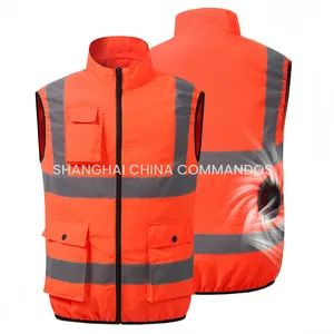 Outdoor Summer Workwear Uniform Jacket Fans Clothes Safety Vests Reflective Cooling Vest - Shanghai China Commandos Co., Ltd. - China