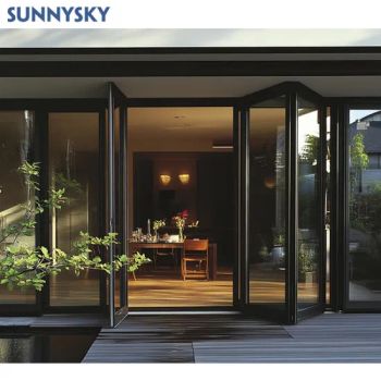 Exterior Aluminum Exterior Thermal Break Accordion Patio Hotel Folding Hospital Bi-Fold Doors - Guangzhou Xiya Building Material Co., Ltd. - China