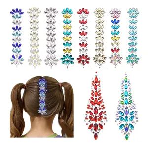 Party Makeup Adhesive Rhinestone Hair Jewels Stickers Crystal Tattoo Hair Gem Stickers - Ningbo Shinein Import & Export Co., Ltd - China