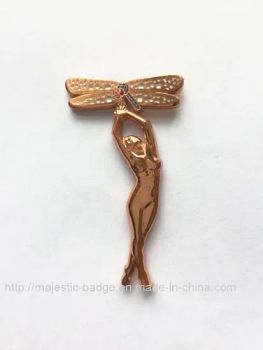 Custom 3D Lady Portrait Pin Brooch Zinc Die Cast Lapel Pin Badge (MJ-PIN-049) - Majestic Giftware Co., Ltd. - China