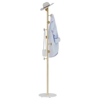 Freestanding Modern Metal Coat Racks Hanger Stand with Black Natural Marble Base Hallway Entryway Double-Pole Coat Rack - Dongguan Simply Metal Products Co., Ltd. - China