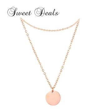 New Fashion Double Layered Round Clavicle Chain Stainless Steel Necklace - Guangzhou Mimier Jewelry, Co, Ltd. - China