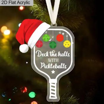 Christmas Tree Decoration Acrylic Ornaments Pickleball Christmas Ornament for Decking The Halls Paddle Hanging Tree Accessories - Jinjiang Deek Plastic Products Co., Limited - China