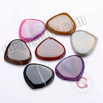 Rainbow Onyx Druzy Geode Agate Triangle Pendant Bead Color Red Grade High MOQ 50 PCS OEM Avaiable Type Pendant Sample - Furun Gems Co., Limited - China