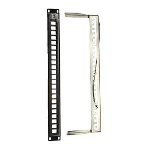 Available Sample 19 Inch Patch Panel Ladder Jack Telecom Parts 24 Port Shielded Air Fiber Optic Distribution Frame Panel - Ningbo Yinzhou Fibconet Communication Technology Co., Ltd. - China