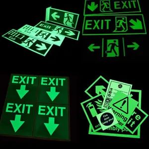 Custom Photoluminescent Fire Extinguisher Evacuation Emergency Luminous Exit Sign Glow in The Dark Safety Sticker Signs - Shanghai Yoursign Advertising Material Co., Ltd. - China