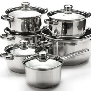 Kitchenware Cooking Pot Stainless Steel 12 PCS Stainless Steel Cookware Sets - Shenzhen Rocket Industry Co., Ltd. - China