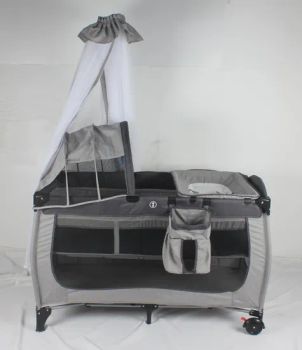 Comfortable Folding Sleeping Travel Foldable Crib Playpens Color Blue Swing Fixed HS Code 9403 Origin China Folded - Ningbo Happy Island Baby Products Co., Ltd. - China