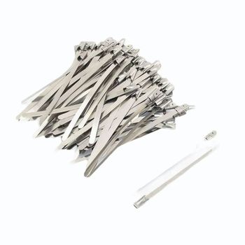 Silver Stainless Steel Cable Ties Color Silver Weight 30 gm Length 100 mm Hardness 45 HRC Strength High-strength Material Stainless - Viraatech International - India